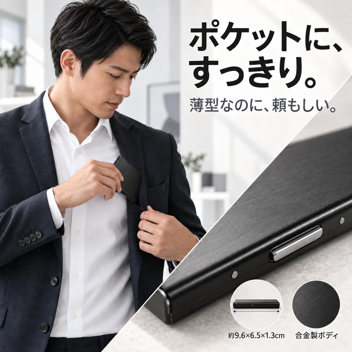 KAGIYO｜RFIDスキミング防止機能付き スリムメタルカードケース
